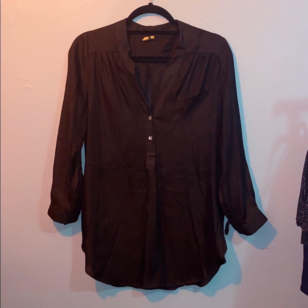 Chocolate Brown Silky Tunic